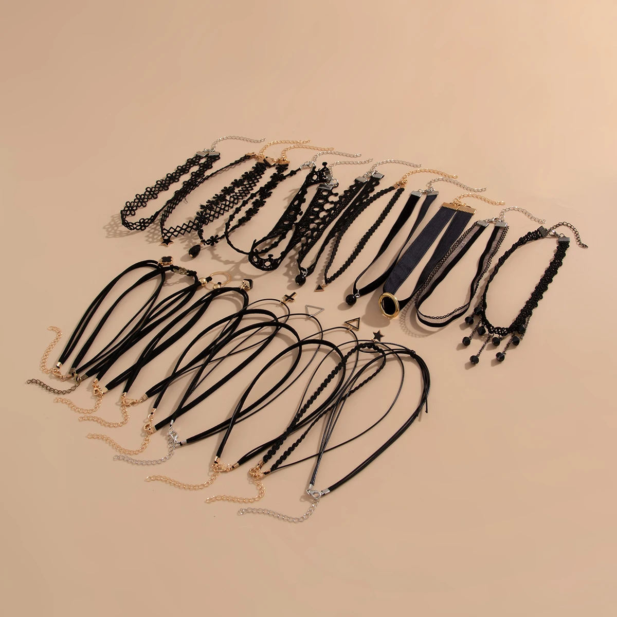 KunJoe 20 шт./комплект. винтажное черное кружевное регулируемое ожерелье чокер для