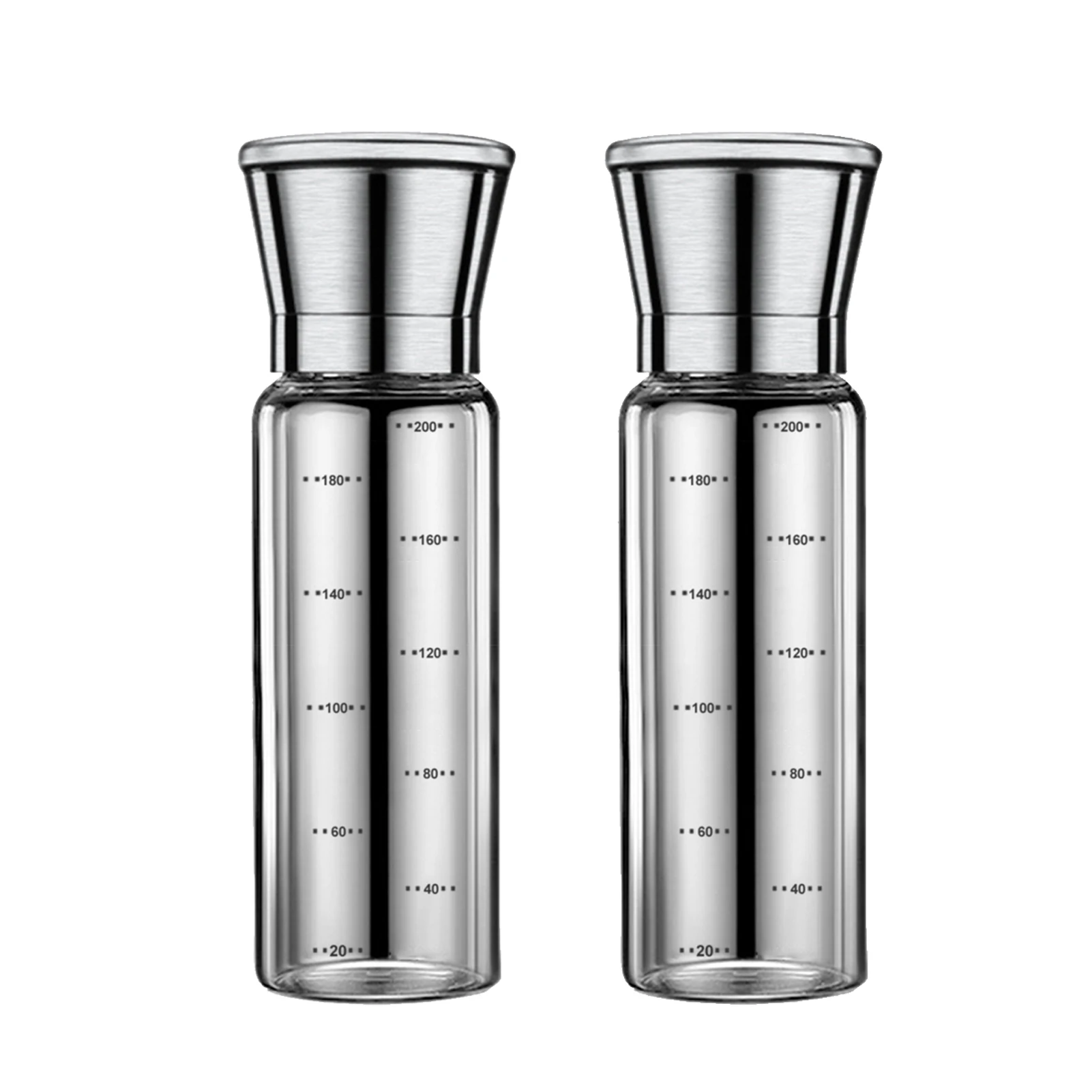

2pcs Adjustable Refillable Home Stainless Steel Multifunctional Accessories Pepper Mill Salt Grinder Manual Cooking Kitchen