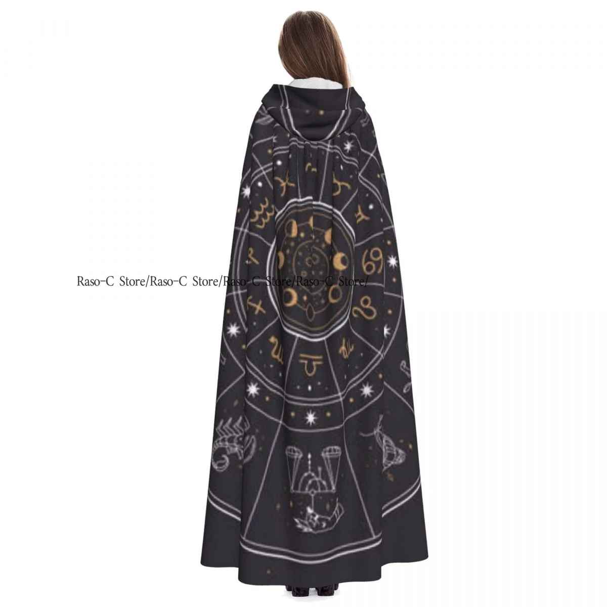 Унисекс ведьма реверсивная накидка с капюшоном для взрослых вампиров плащ