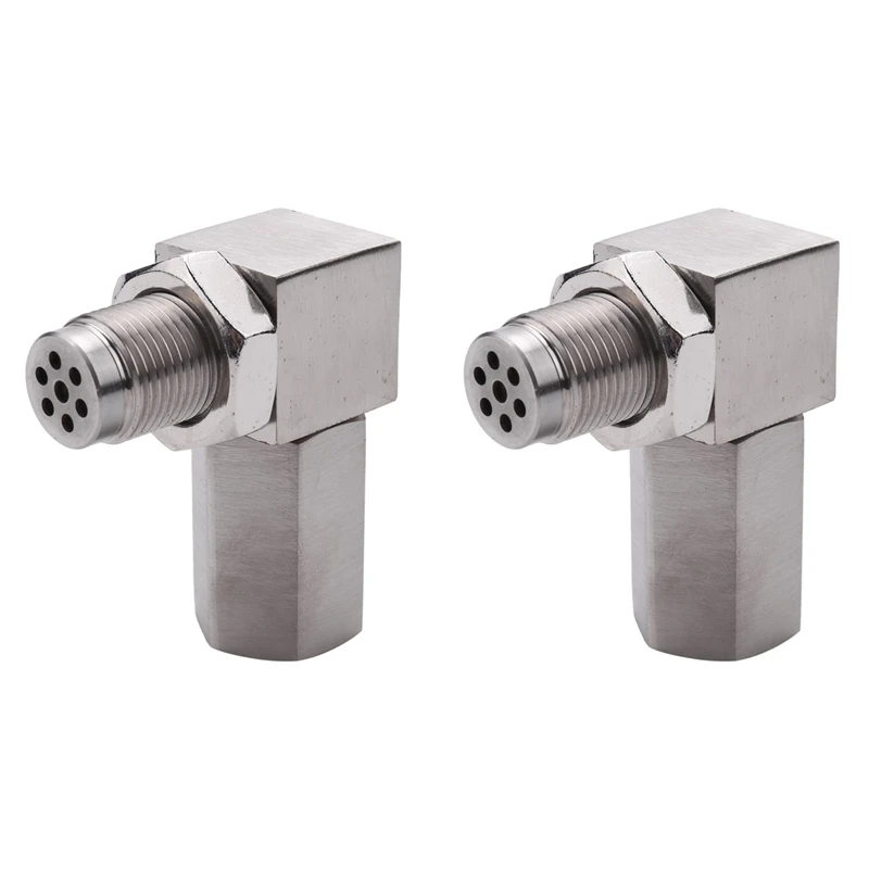 

2X 90 Degree CEL Check Engine Light Bungs Oxygen O2 Sensor Socket Real Mini Catalytic Converter 201 Stainless