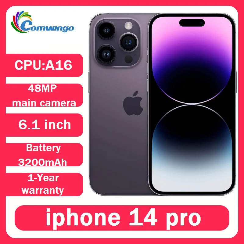 Фото Apple iPhone 14 Pro Physical SIM NFC 128 ГБ/256 ГБ Оригинальная разблокировка ПЗУ 6 ГБ ОЗУ 6,7 