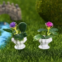 resin kids toy home simulation ornament miniature flower mini potted plants doll house furniture micro landscape decor