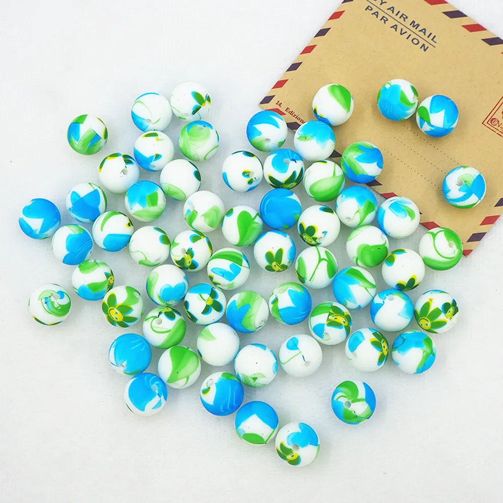 

Chenkai 50PCS 12mm Flower Silicone Beads Baby Round Shaped Beads Teething BPA Free DIY Sensory Chewing Toy Gifts Accessories
