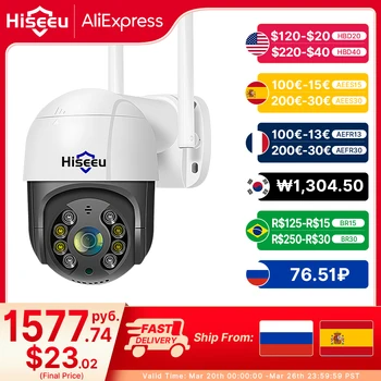 Hiseeu 4K 8MP Smart Wifi PTZ Camera 5x Digital Zoom AI Human Detection ONVIF Wireless CCTV IP Camera Home Security Protection 1