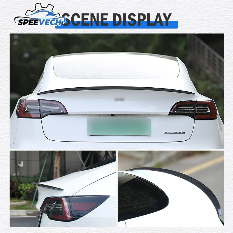 Автомобильный задний спойлер для багажника губа из АБС углеродного волокна