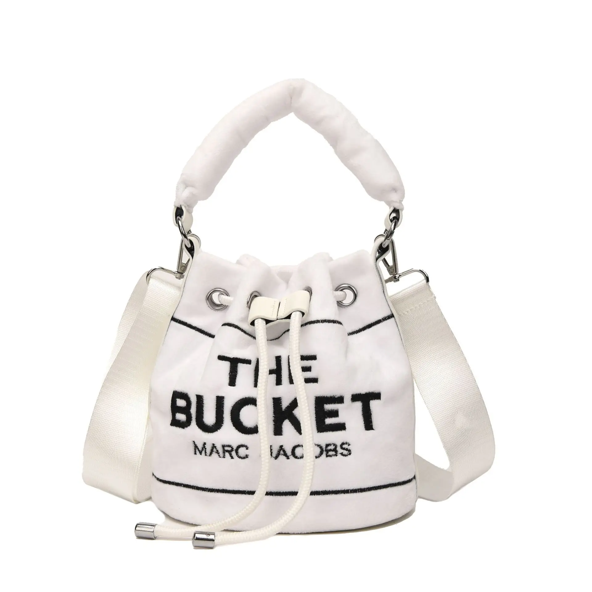 

Luxury Design Winter Brand 2023 Women Handbag Plush Bucket Mini Bag Painting Design Casual Shoulder Bag Gift for Lady