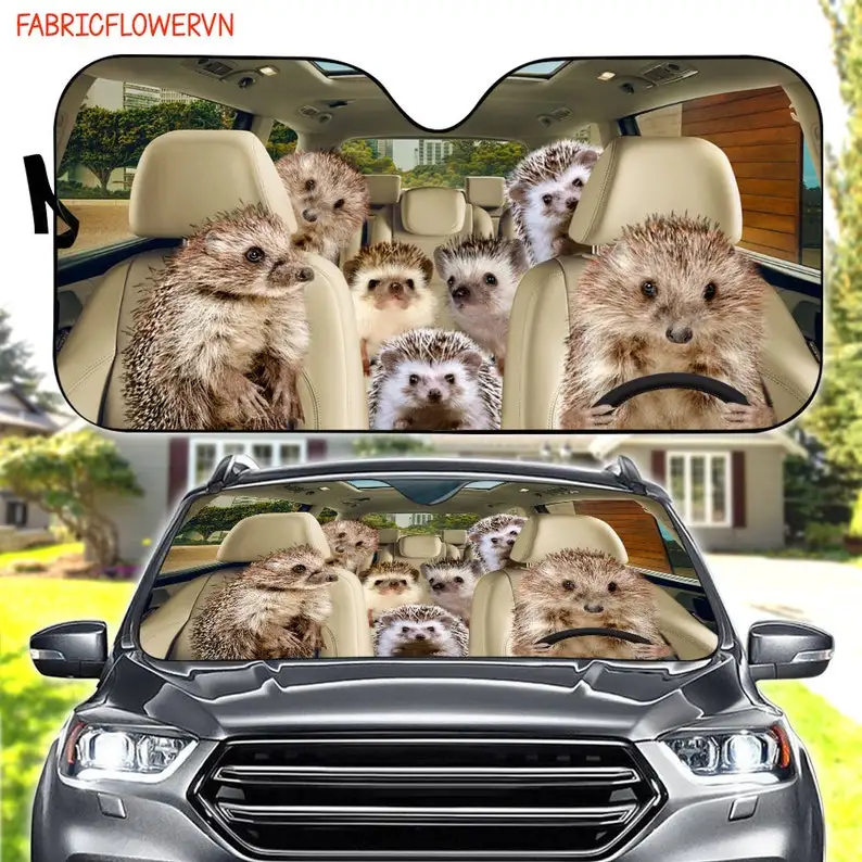 

Hedgehog Car Sunshade, Hedgehog Car Decoration, Hedgehog Windshield, Animal Lovers Gift, Animal Car Sunshade, Gift For Mom, Gift
