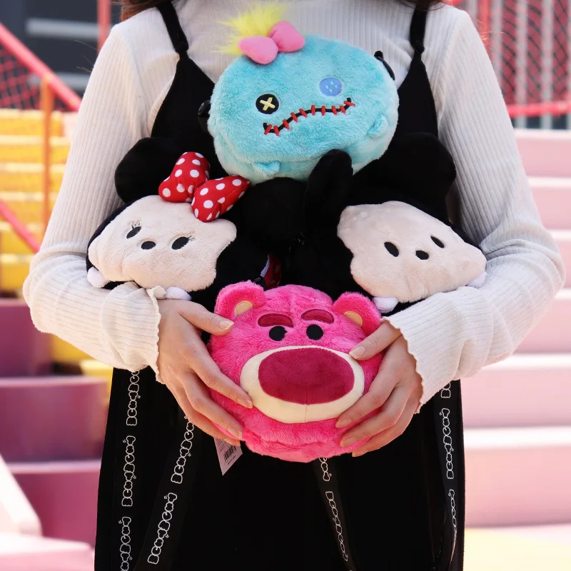 Disney Winter New Tsum Tsum Plush Bag Boys Girls Messenger Shoulder Bags Cartoon Cute Lotso Mickey Mouse Plush Wallet enlarge