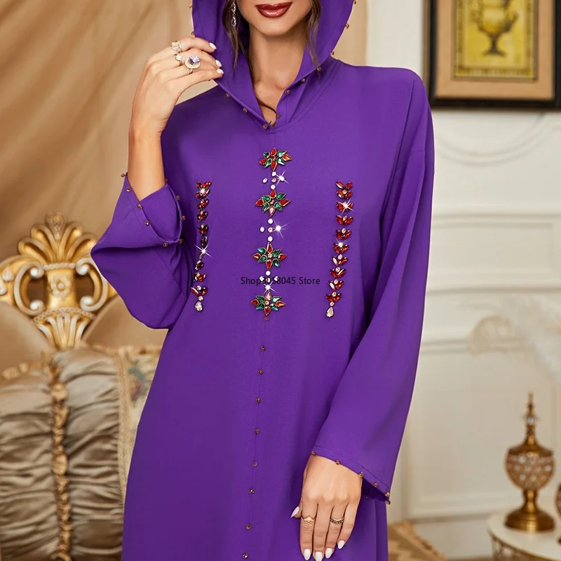 Caftan Marocain Eid Abaya Dubai Turkey Islam Kaftan Muslim Long Arabic Dresses for Women African Robe Arabe Femme Djellaba Femme
