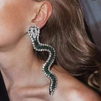 new shiny rhinestone snake pendant earrings womens dinner wedding fashion declaration jewelry crystal earrings gift accessories