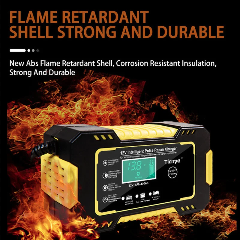 Car Battery Charger Digital LCD Display Full Automatic 12v Power Puls Repair Chargers Wet Dry Lead Acid |