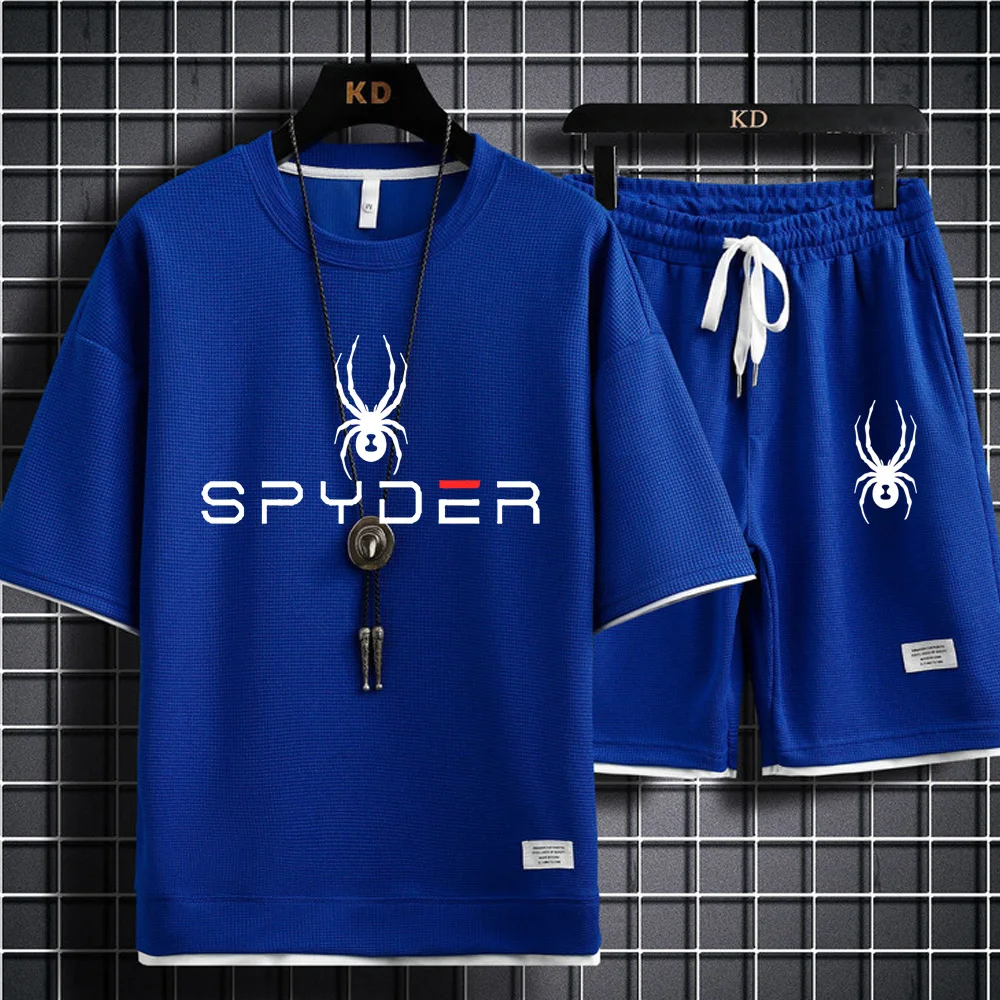 męskiego garnituru sportowego Letnie stroje Dwuczęściowy zestaw Koszulka piłkarska i spodenki Markowa kamizelka do biegania O...