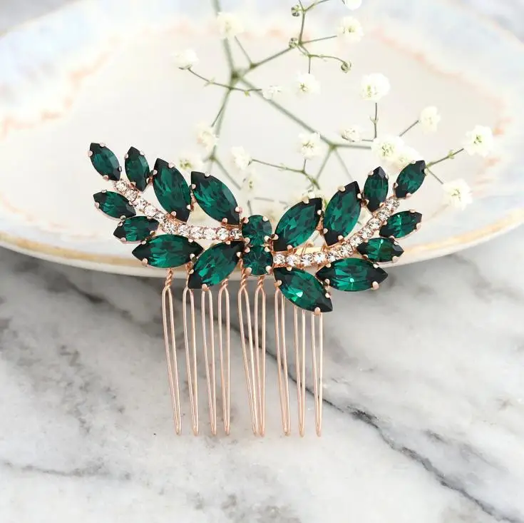 Rhinestone Crystal Brides Tiara Hair Combs Women Hair Jewelry Wedding