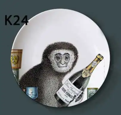 Декоративная керамическая тарелка геометрический узор