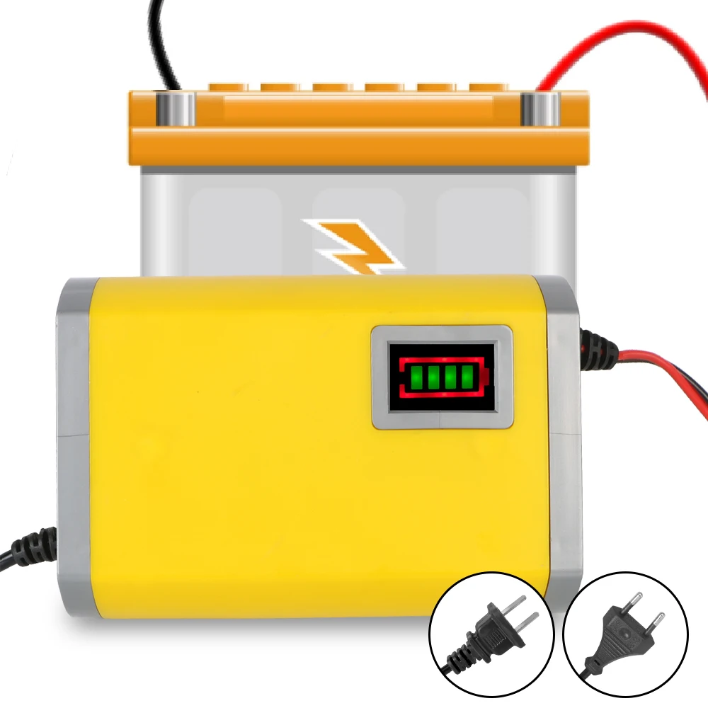 For 20AH/60AH/80AH Lead Acid Batteries AC 110-220V Input DC 12V 6A Output Smart Car Battery Charger