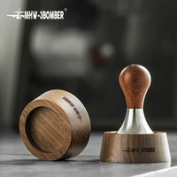 mhw 3bomber coffee tamper holder 51mm 54mm 58mm solid wood tamping base barista tools accessories reusable breviile lamarzocco