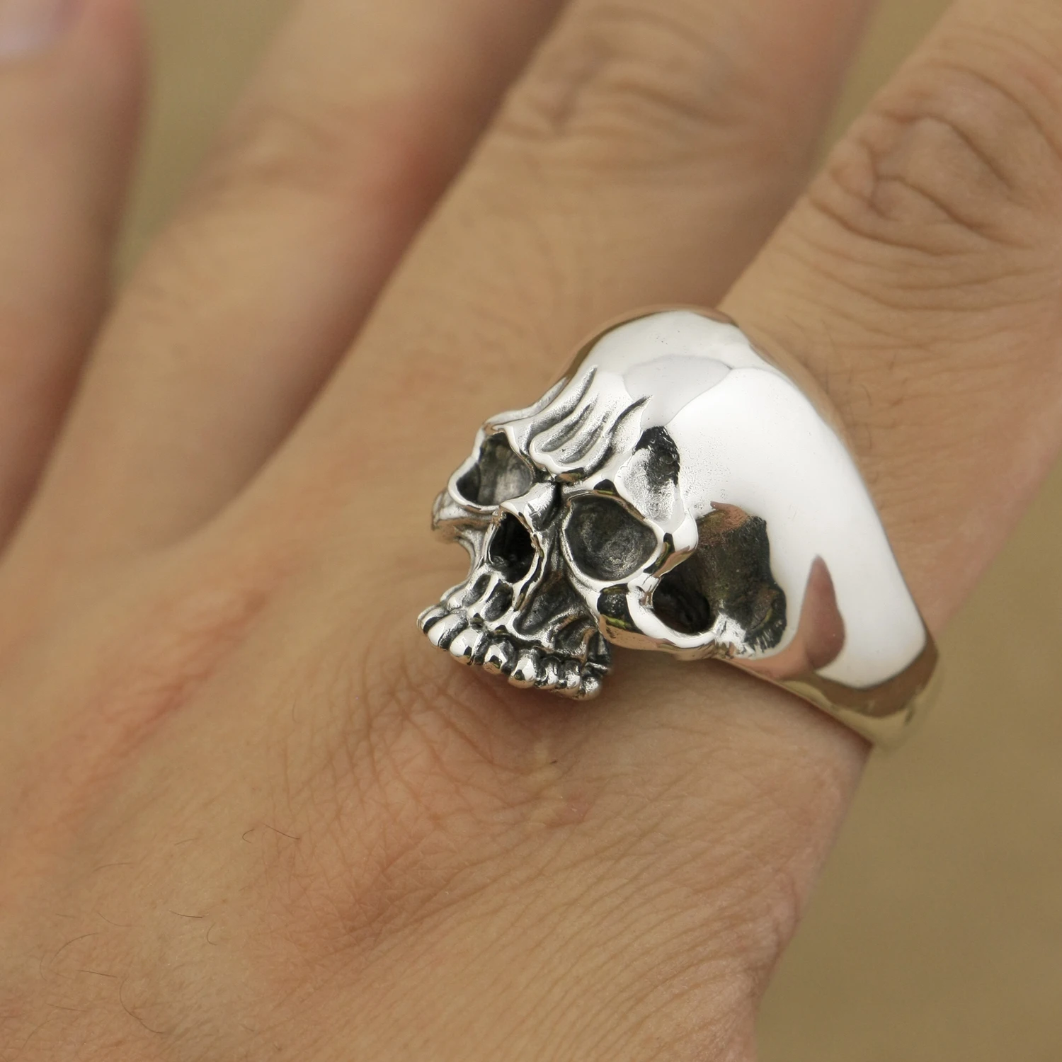 Женское серебряное блестящее украшение стиль панк Размер 7 ~ 15 США TA34