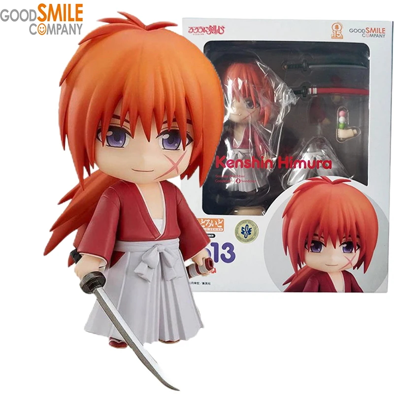 

10Cm Original Good Smile Gsc Nendoroid Rurouni Himura Kenshin Kwaii Q Version Collectible Action Figure Model Toy Holiday Gift