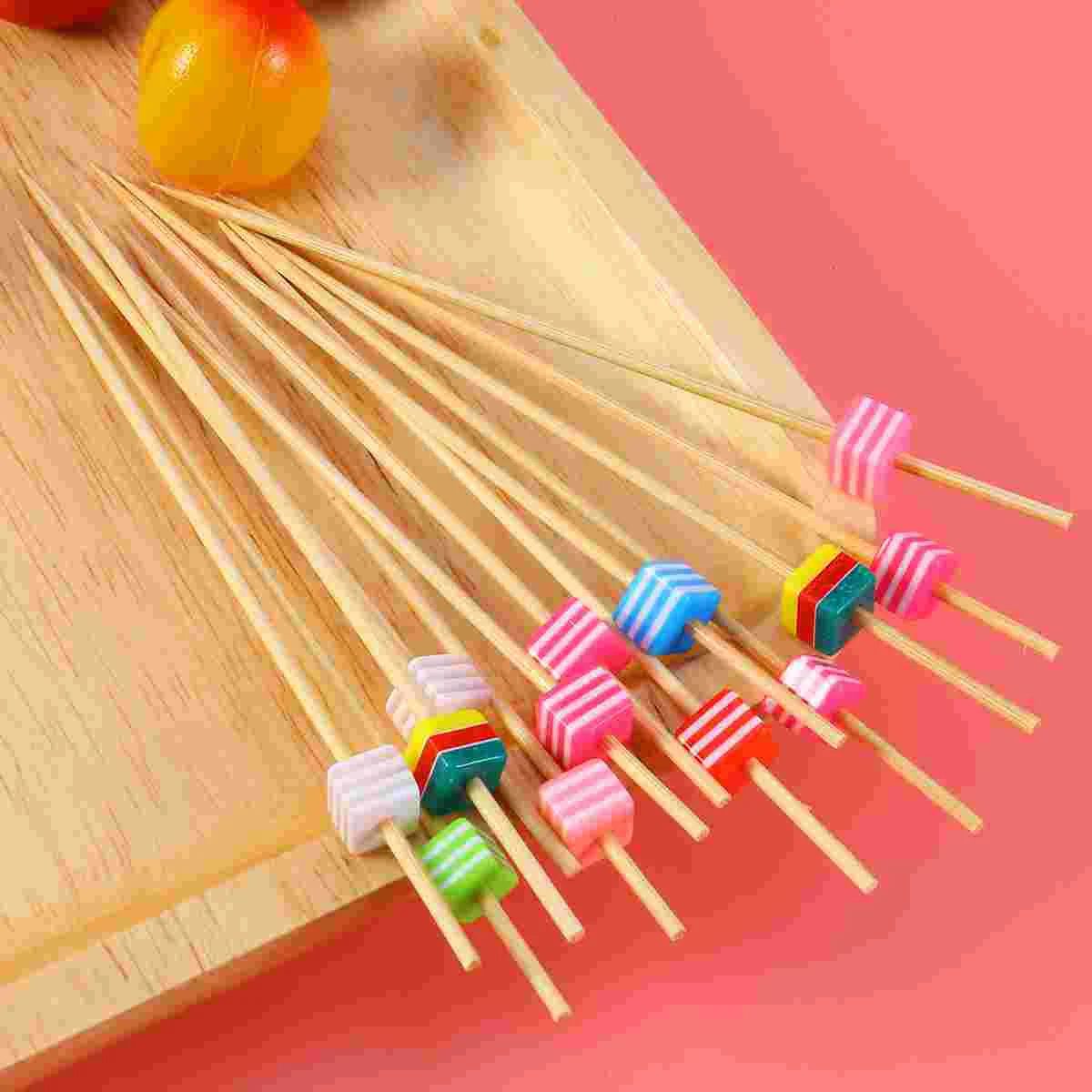 

100pcs Cocktail Picks Creative Disposable Bamboo Cocktail Sticks for Carnival