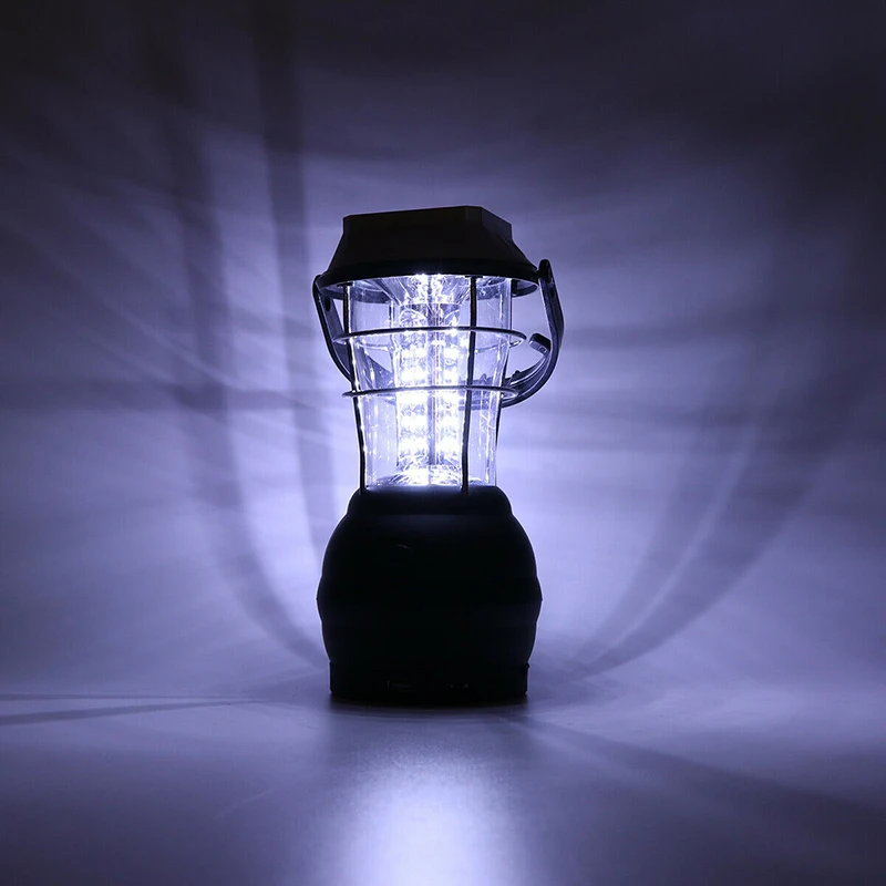 1pc solar camping lantern 36 led light usb phone charger fishing lamp for outdoor hiking emergency lights 3aaa battery lamps free global shipping