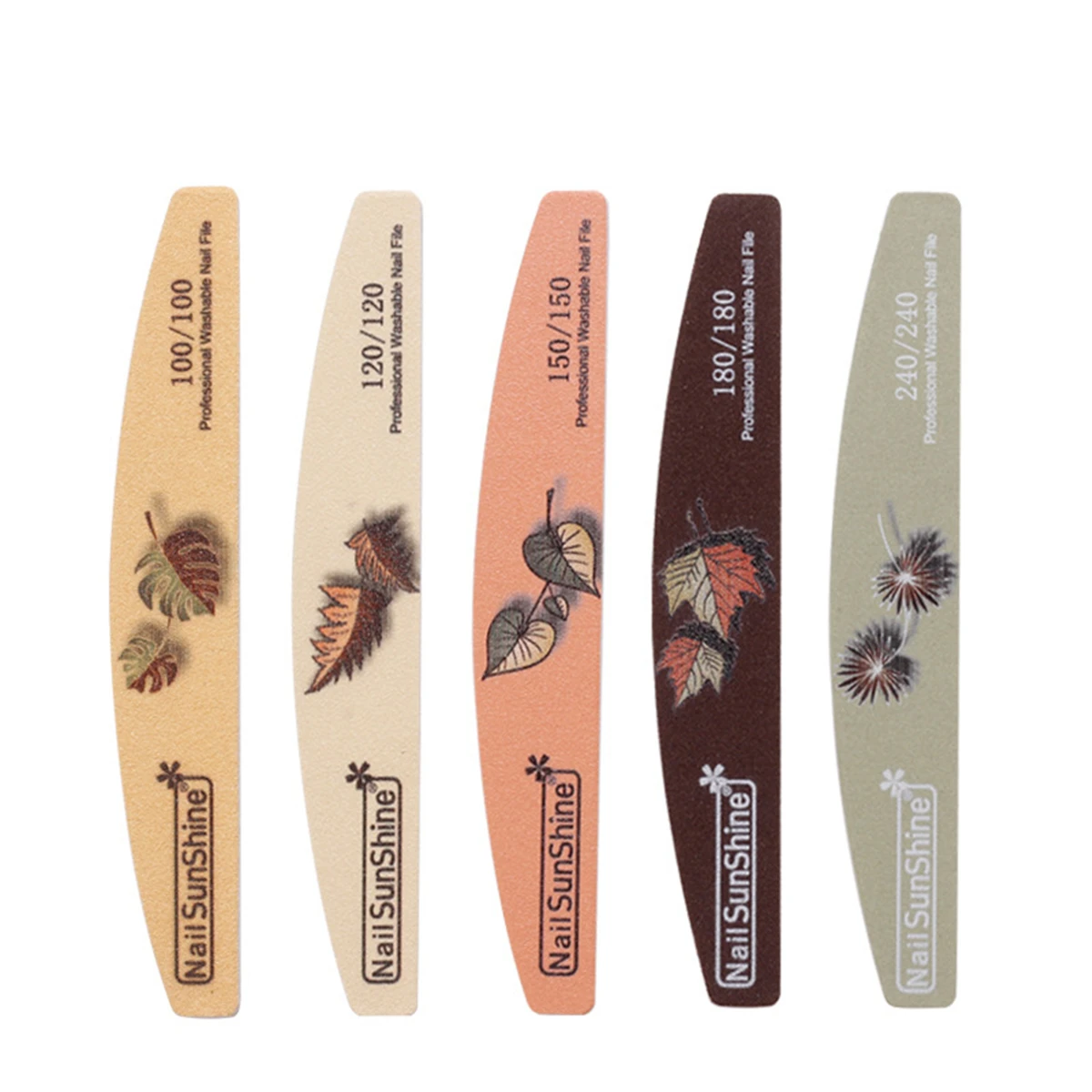 

5 Pcs/set Sandpaper Nail File Lime 100/240 Double Side Sanding Buffer Set Grey Files for UV Gel Polish Manicure Tool