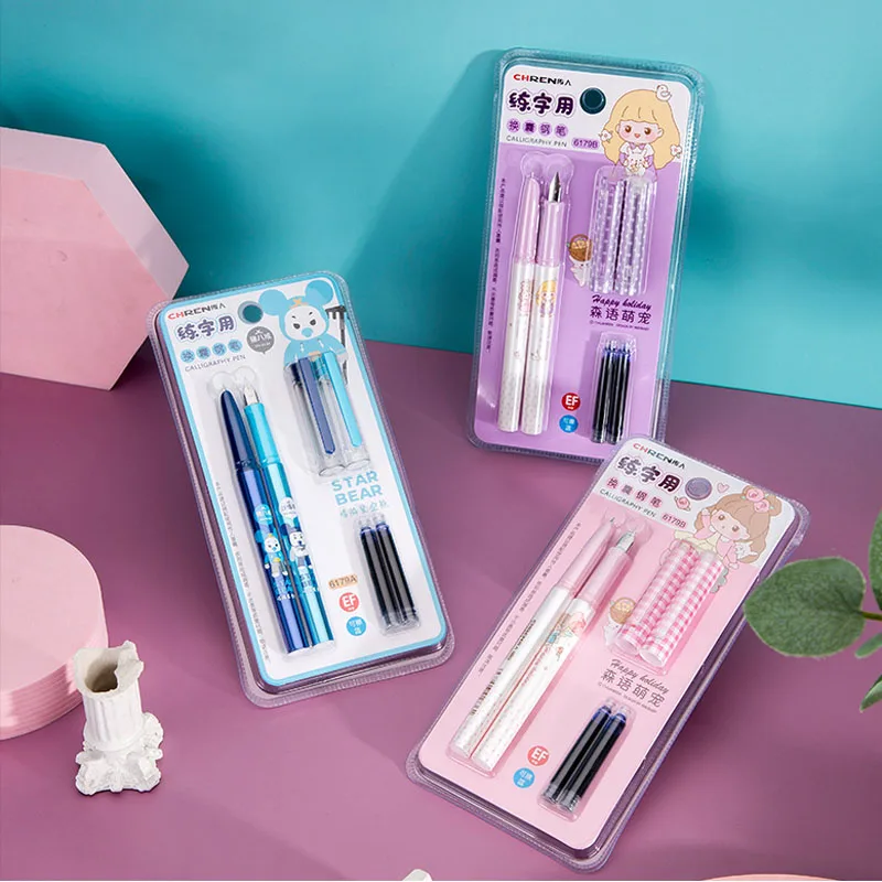 

Japan Kawaii Student Writing Pens 0.38mm Nib Fountain boy and girl gifts ink Pen Office School Stationery Supplies