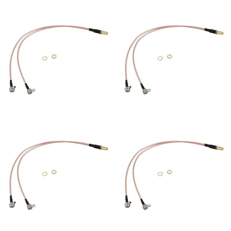 

4X SMA Female To Y Type 2 X TS9 Male / CRC9 Male Connector Splitter Combiner Pigtail Cable RG 316 30CM Gold