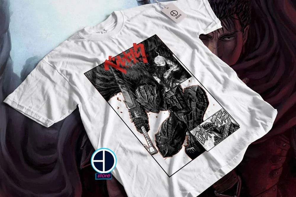 Berserk Винтажная специальная футболка унисекс рубашка с аниме мягкая всех размеров