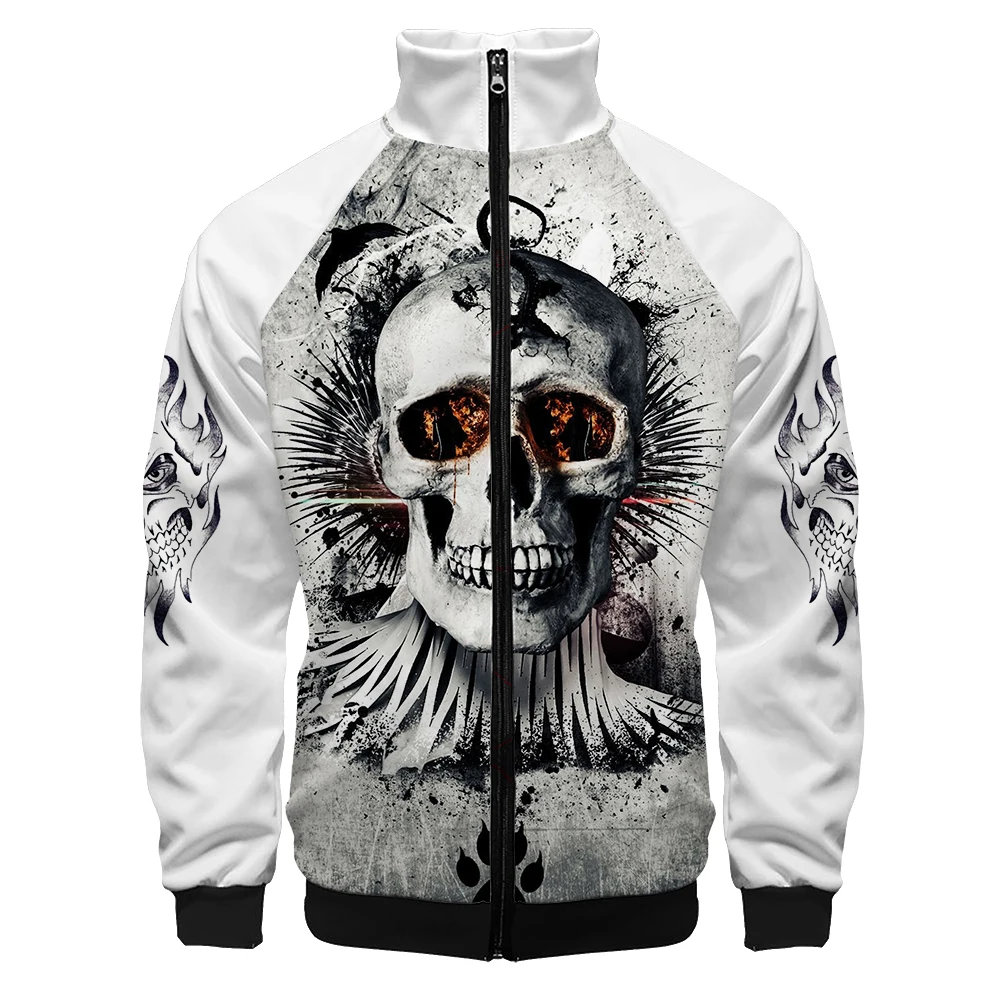 

Fashion Cool Skull 3d Digital Printing Men's Jackets 2022 Spring Autumn New Casual O Neck Long Sleeve Coats Tops for Men