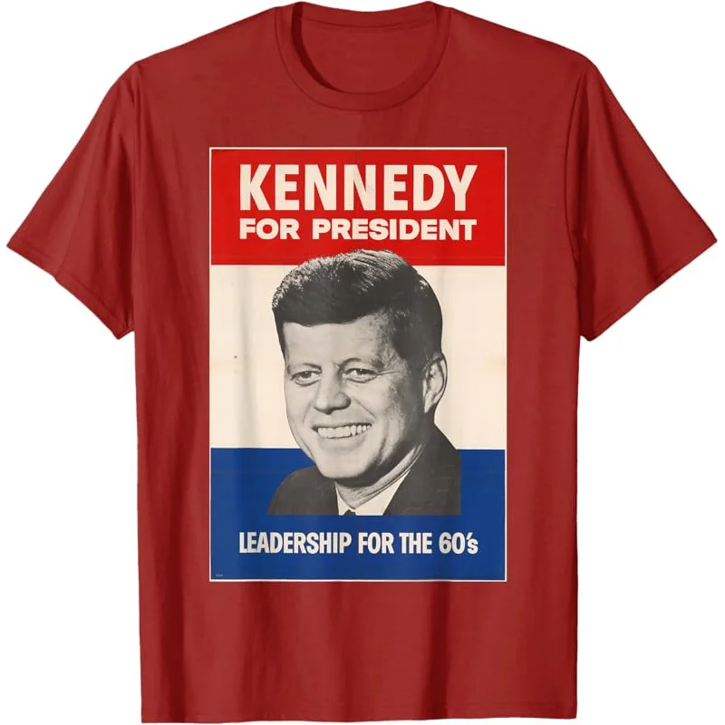 Футболка с рисунком ретро-плаката JFK John F Kennedy for President
