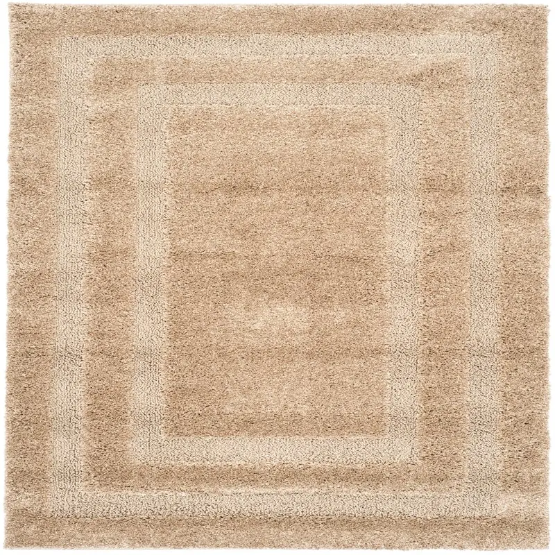 

Florida Mason Beige Shag Area Rug with Accent Border - 2'3" x 4'