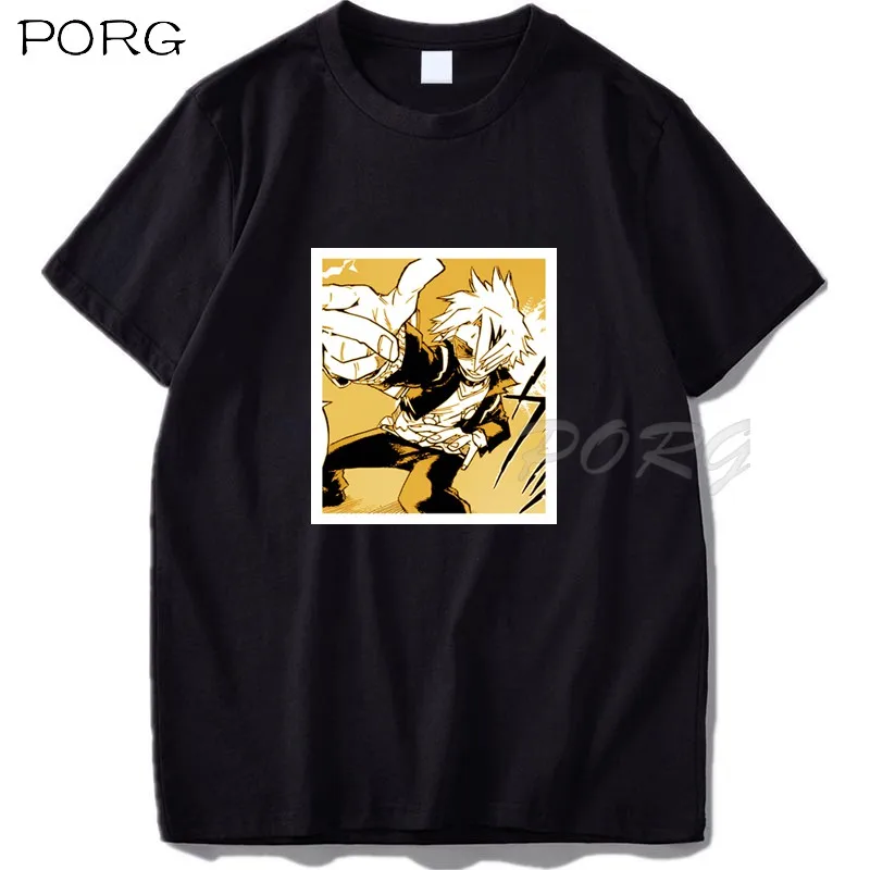 

Kaminari Denki My Hero Academia Print Tshirt Summer Short Sleeve Harajuku Cartoon T Shirt Female Clothes Couples T-shirt O-neck