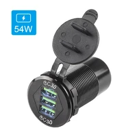 quick charge 3 0 3 port usb charger socket waterproof aluminum power outlet fast charging adapter for 12v24v car boat moto