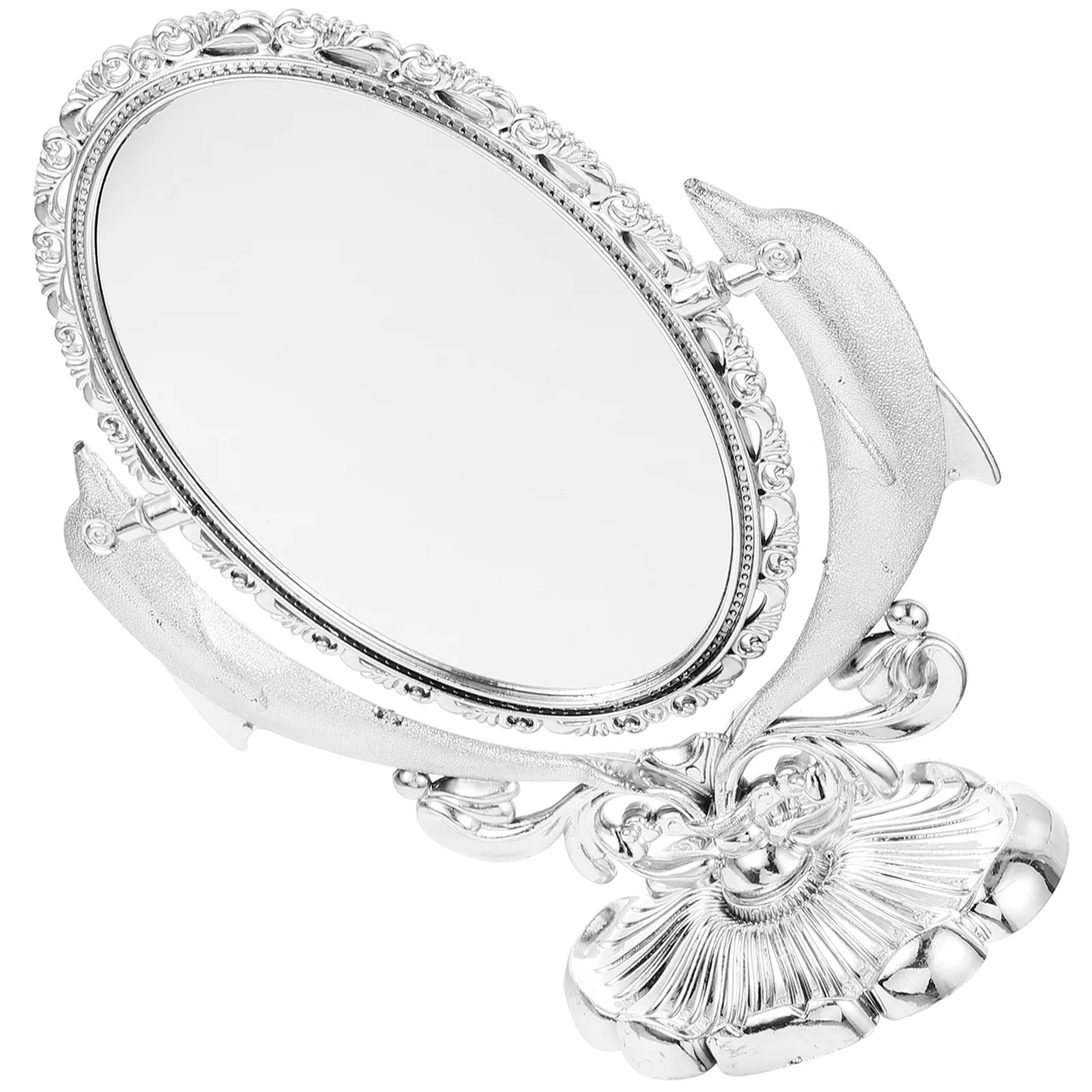 

Vanity Mirror Makeup Desk Tabletop Dresser Plastic Women Swivel Makeup Mirrors