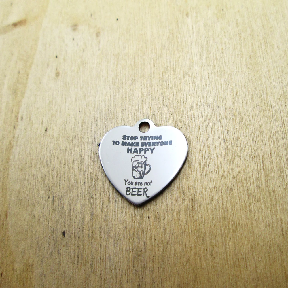 20 шт. --- пробуждение всех счастливые вы не пива подвески из нержавеющей стали с