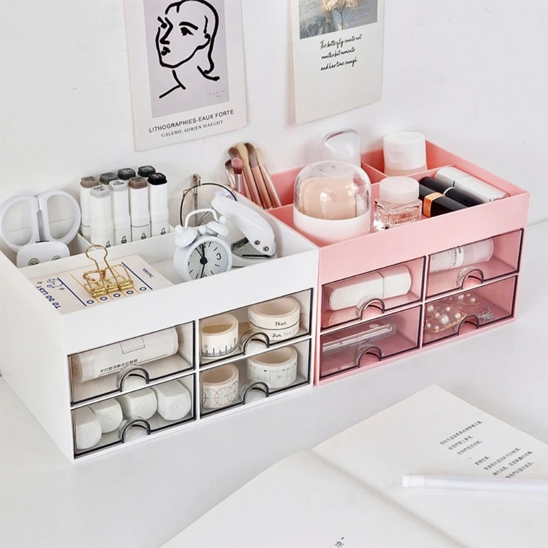 

Stationery Desk with Drawers Jewelry Storage Box for Office