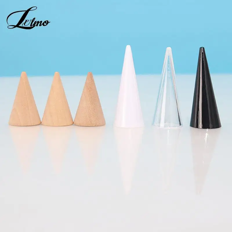 Black White Finger Cone Fingertip Ring Display Stand Jewellery Holder Storage Plastic Showcase Stand Rings Jewelry Organizer