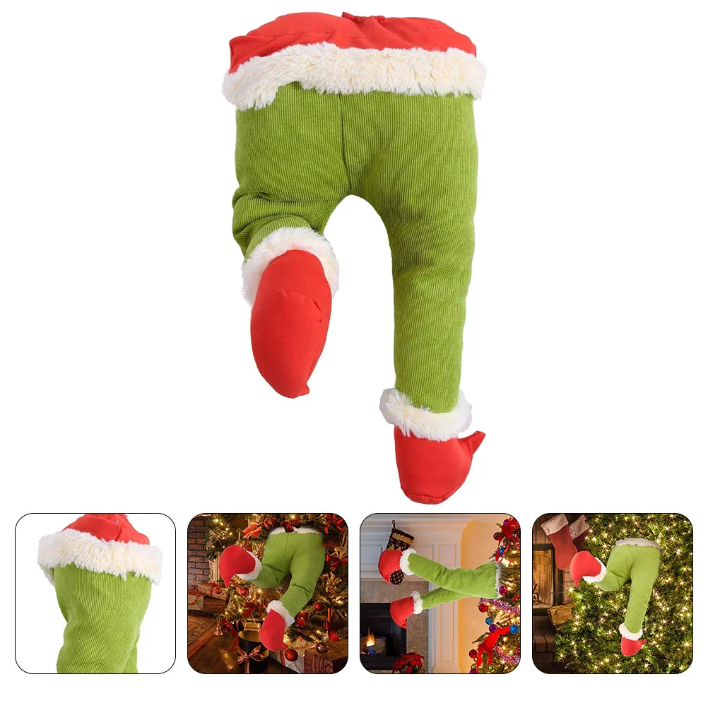 

Christmas Elf Legs Xmas Home Decoration Red Desktop Tree Supplies Non-woven Fabric Ornaments Party House Decorations