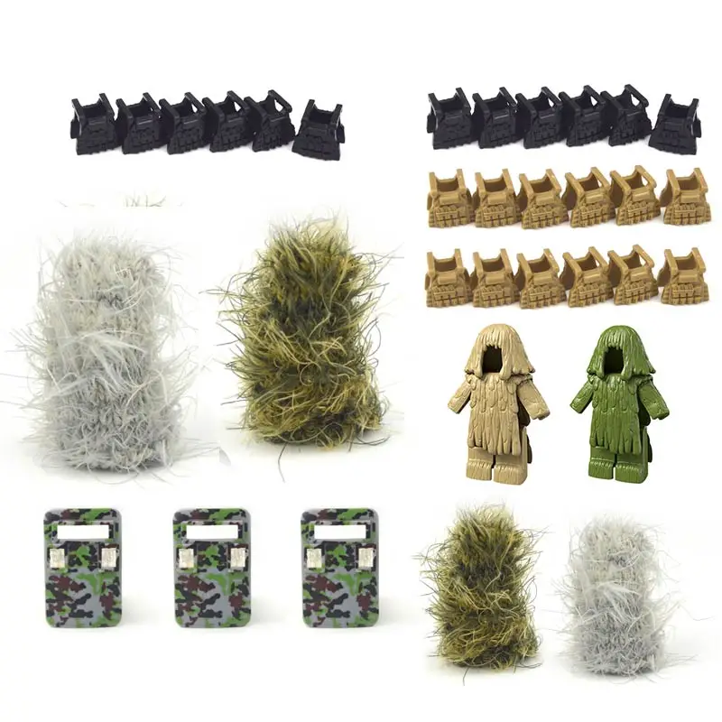 Фигурки Ghillie костюмы военные аксессуары кирпичи оружие спецназа солдат парашют