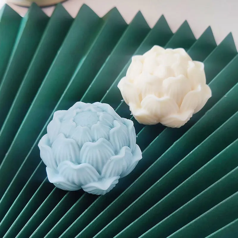 

3D силиконовая форма в виде лотоса для свечей, «сделай сам», цветок, ароматическое мыло, штукатурка, форма для украшения дома, ремесла
