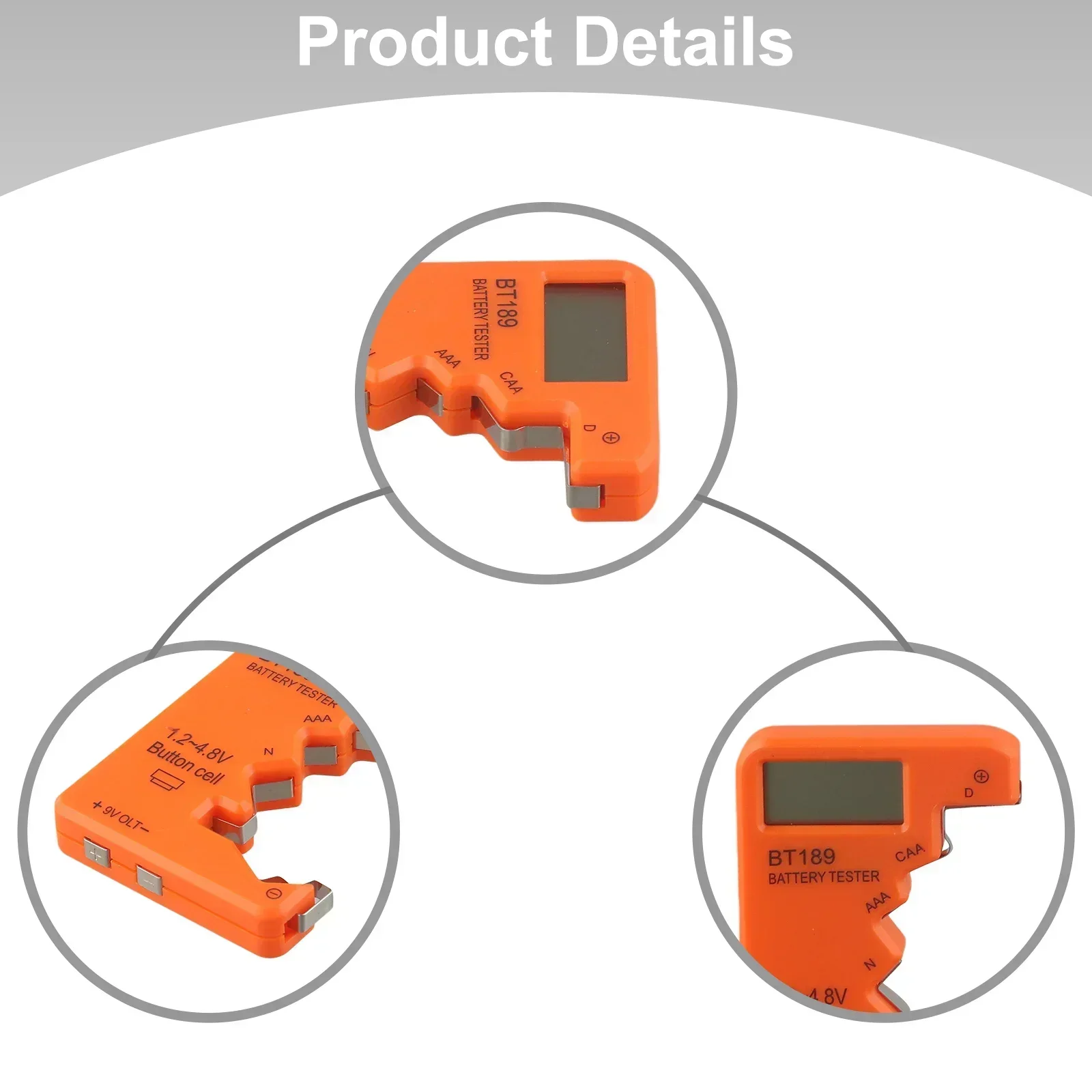 Детектор батареи 9 В BT189 Тестер Прозрачный ЖК-дисплей Компактный и портативный