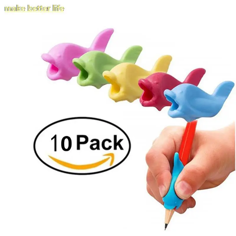 

10pcs Silicone Pencil Grips Ergonomic Writing Claw Aid Right Handed Pen Training Grip Holder For Kids Students And Adults