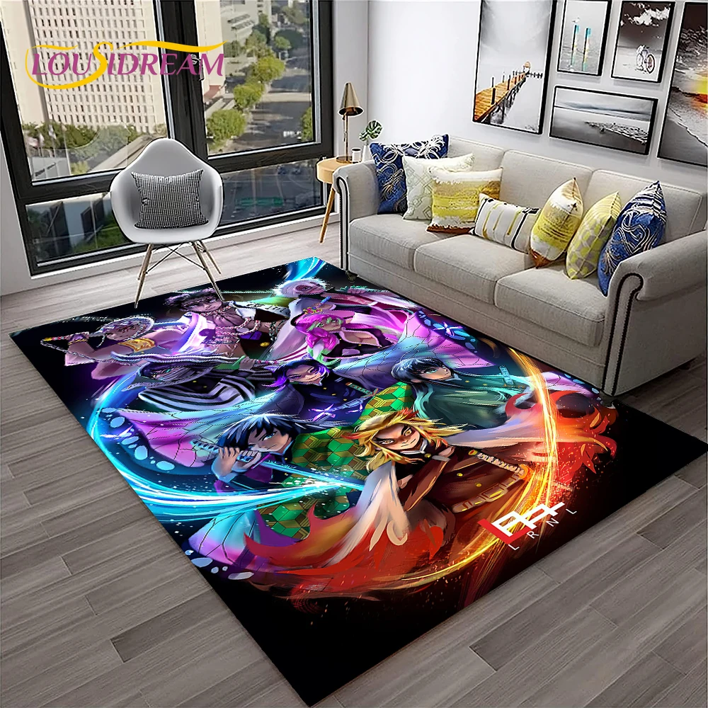 

Японский ковер с аниме рассеканием демонов, декоративный нескользящий коврик для дома, гостиной, спальни, дивана