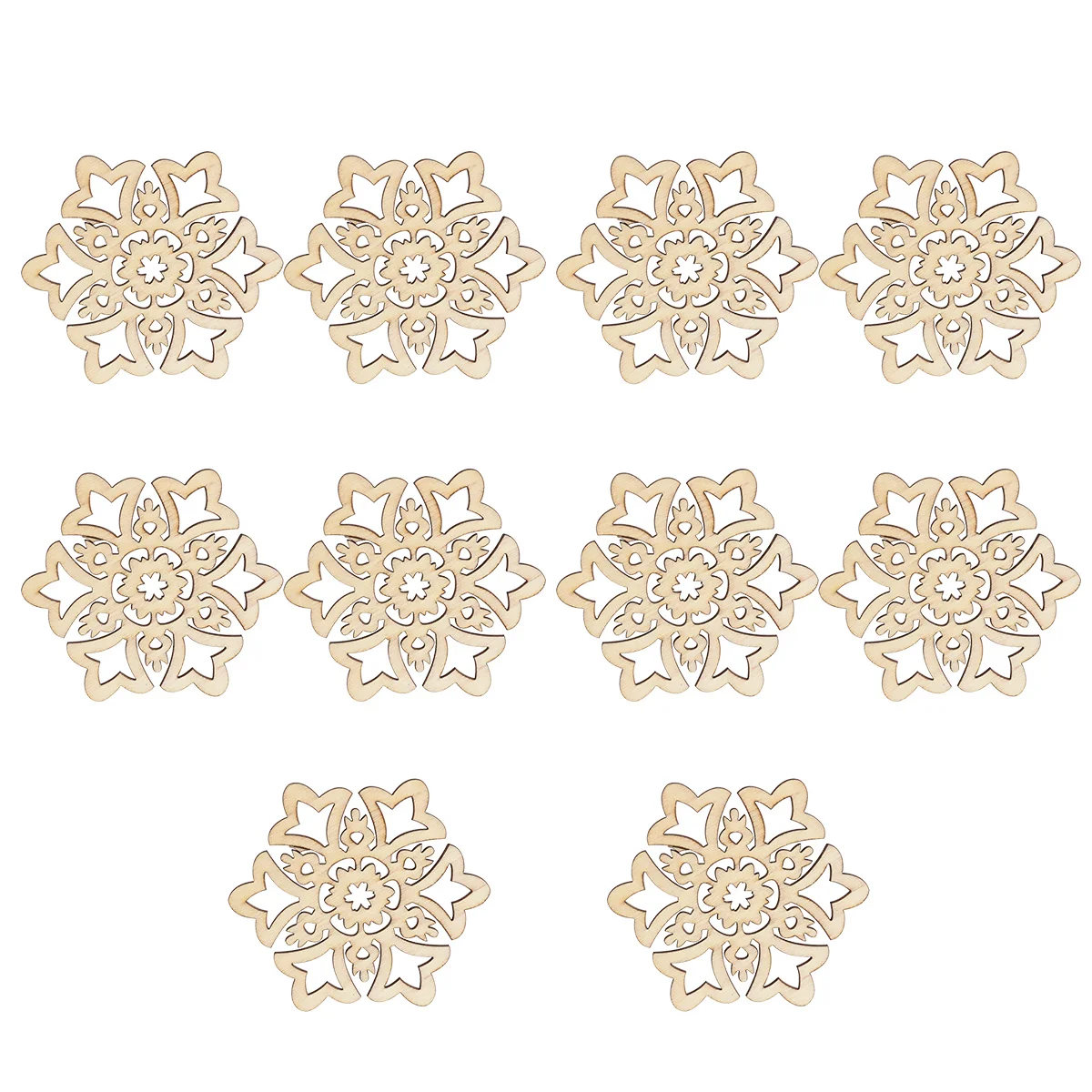 

Wooden Christmas Snowflake Ornaments Snowflakes Unfinished Tree Cutouts Wood Hanging Decorations Embellishments Ornament Slices