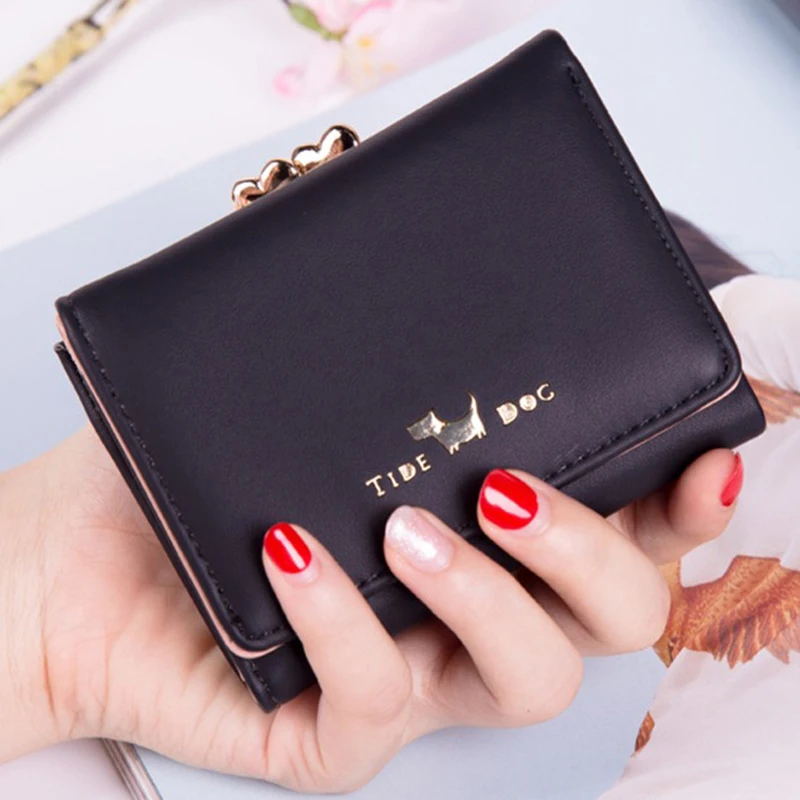 

Женский кошелек с принтом животных, женский короткий милый кошелек для монет, кошелек для карт, кошелек из искусственной кожи, карман для де...