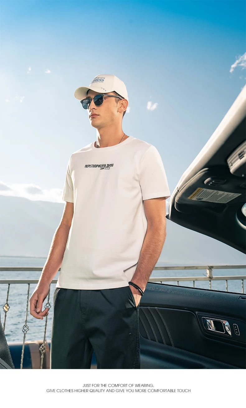 

YTX0141 2022 summer new street character printing heavy cotton short-sleeved T-shirt men