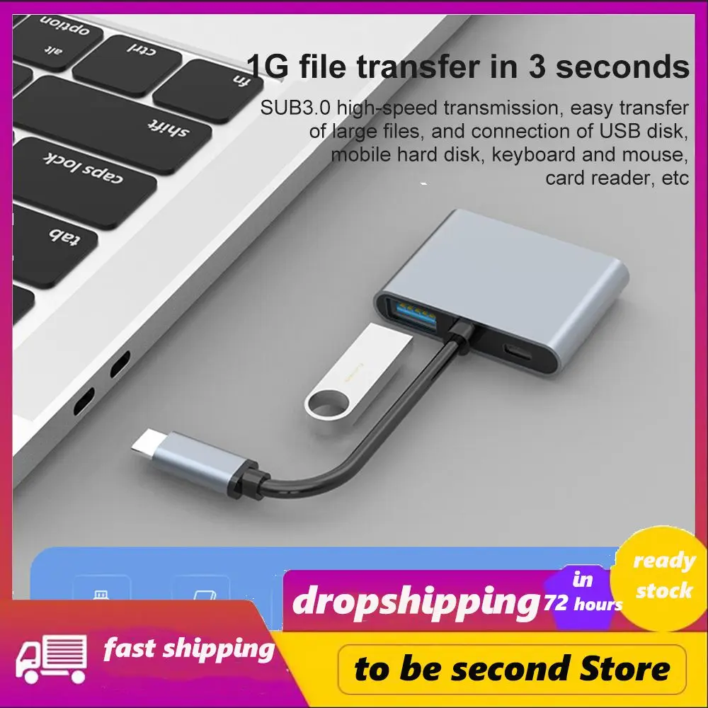 

Usb Splitter Expansion Dock 4 In 1 Docking Station Usb-c To 4k -compatible Vga Pd Adapter Type-c Hub Mini And Portable New