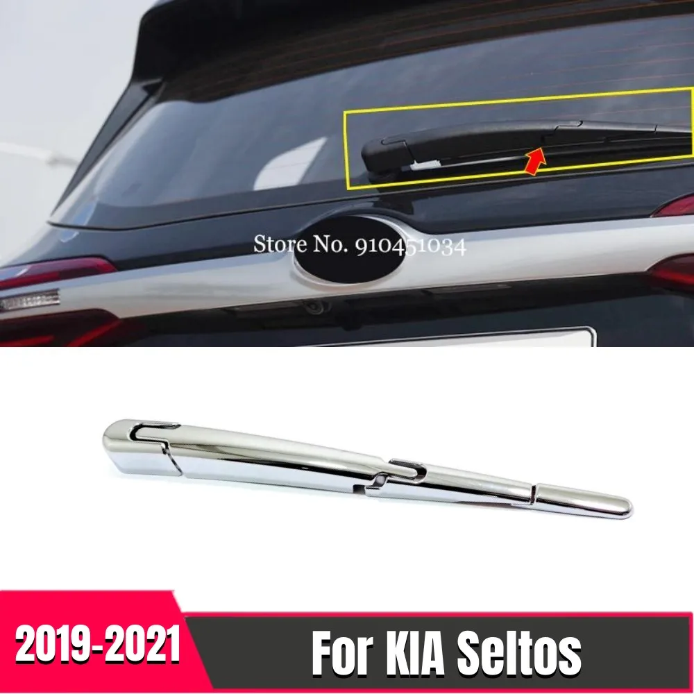 

4 PCS ABS Chrome Car Back Rear Window Wiper Decoration Cover Trim Car Exterior Styling Accessories For Kia Seltos 2019 2020 2021