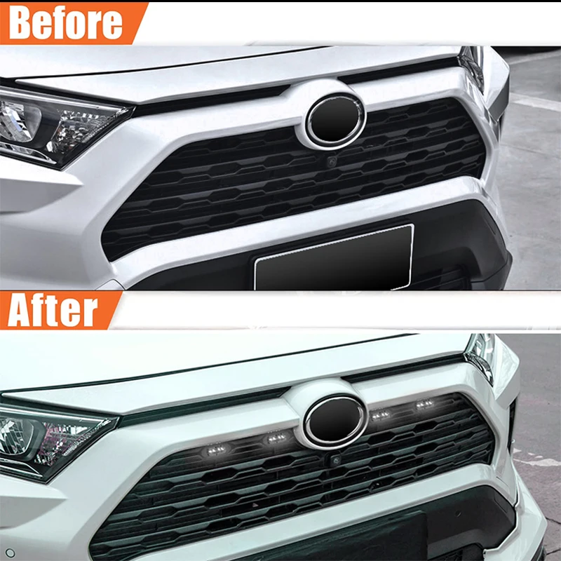 4PCS Raptor Lights Compatible with For Toyota RAV4 LED Grill Lights 2019 2020 2021 2022 Front grille lights Amber Light 12V images - 6