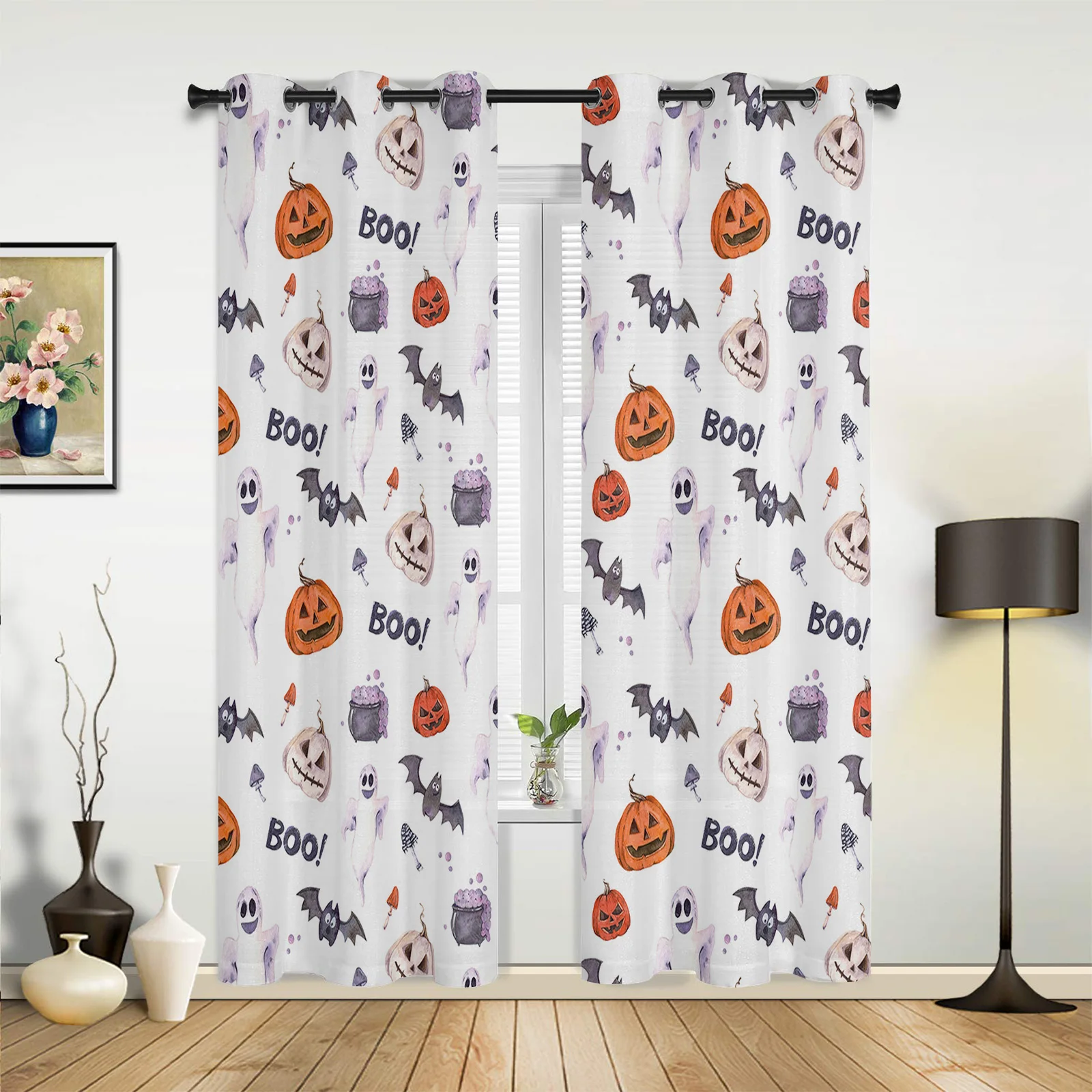 

Драпировки на окна Хэллоуин тыквы